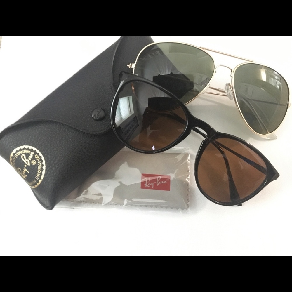Two never worn sunglasses with new Ray-Ban case